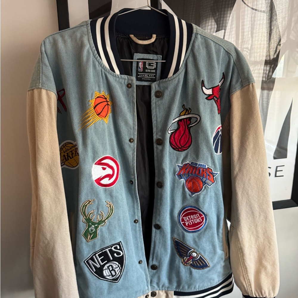 RARE Ultra Game Embroidered NBA Varsity Jacket